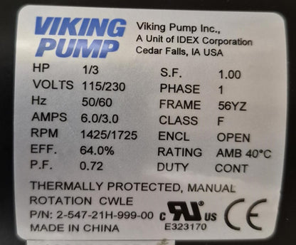 Viking pump and motor