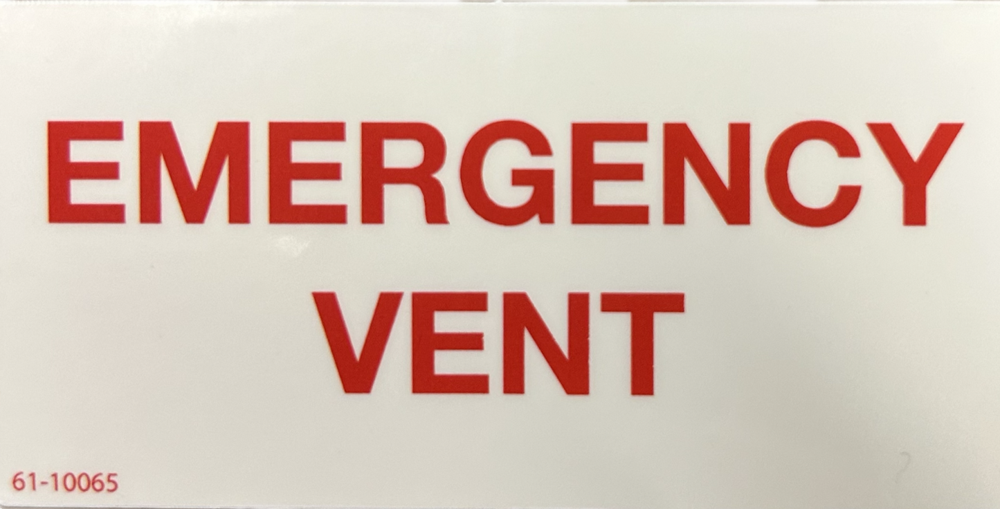 Emergency Vent Decal